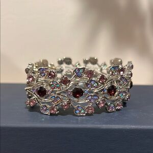 Danbury Mint Multi-colored Crystal Silver Bracelet